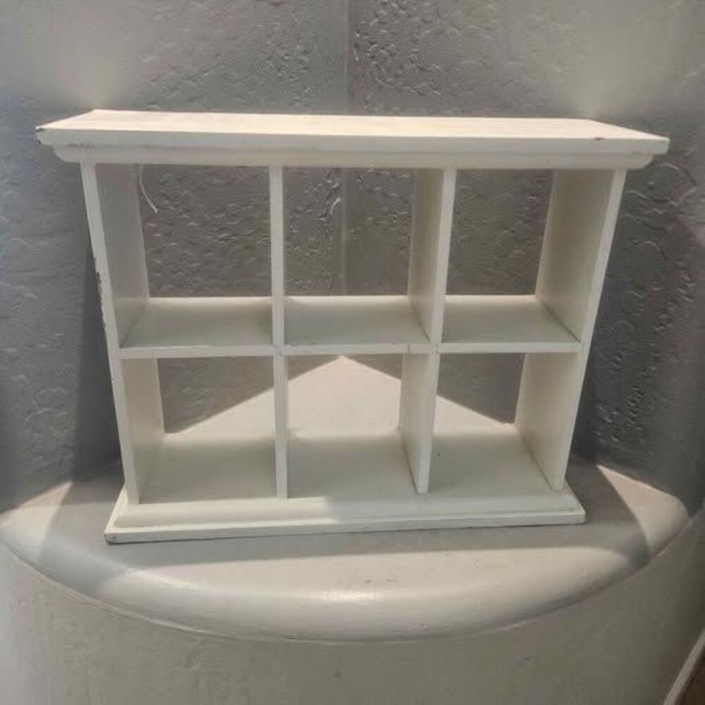 White 6-Cube Wooden Display Shelf Removable Back Cover